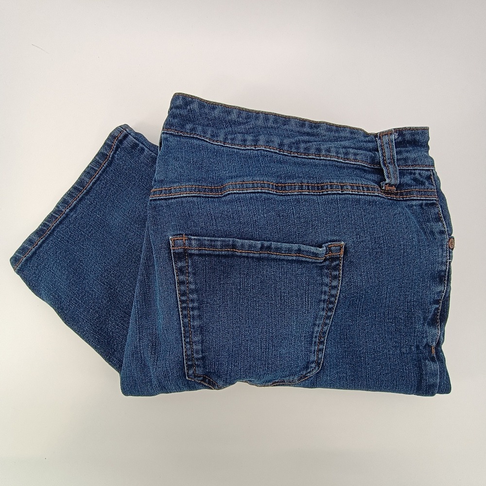 Terra & Sky Straight Leg Jeans Women 16WP Blue Denim Stretch Casual Classic